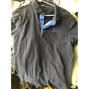 Dark Blue Polo Shirt Roberto Cavalli with Black Buttons Men's